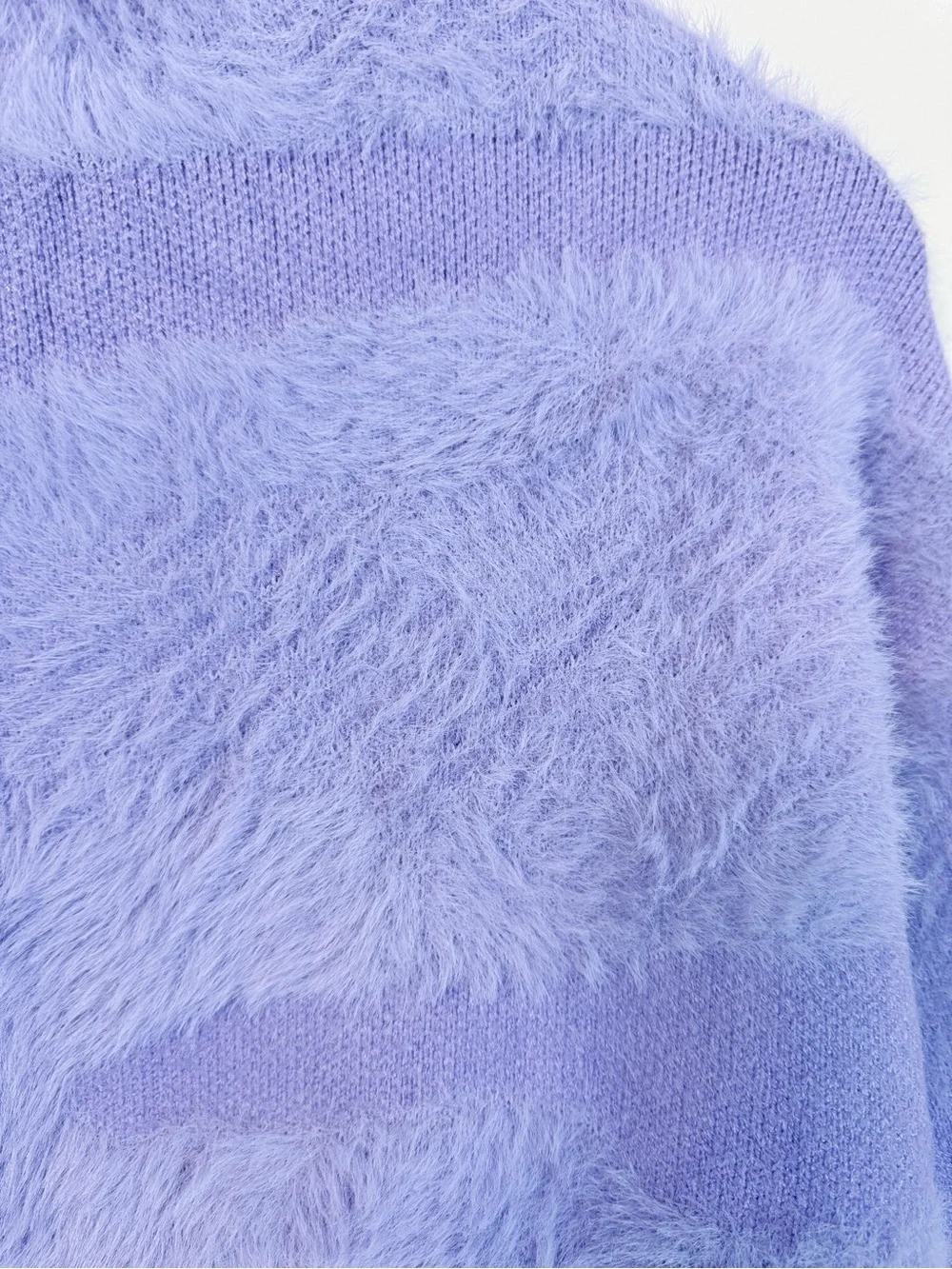 FRNCH Paris Julianne Fuzzy Balloon Sleeve Sweater Lilac Anthropologie S